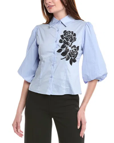 Gracia Puff Sleeve Shirt In Blue