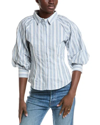 Gracia Puff Sleeve Shirt In Blue