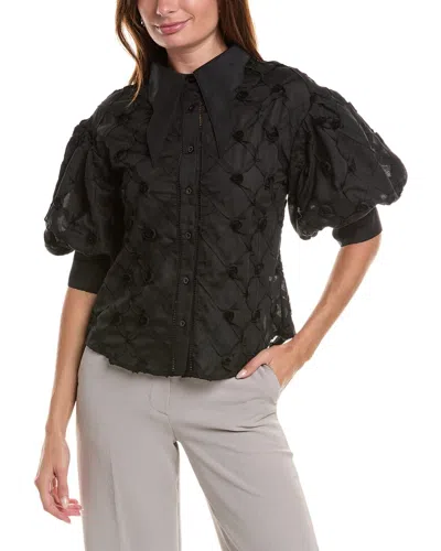 Gracia Puff Sleeve Top In Black