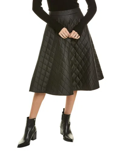 Gracia Quilted A-line Skirt In Black