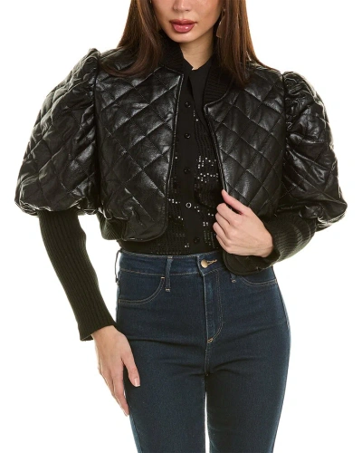 Gracia Quilted Cropped Jacket In Black