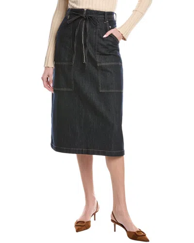 Gracia Ribbon A-line Denim Skirt In Black