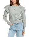 Gracia Rose Crochet Sweater In Grey