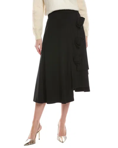 Gracia Rose Flower Skirt In Black