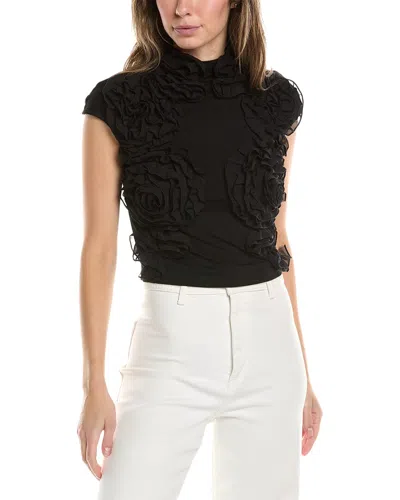 Gracia Rose Ruffle Top In Black