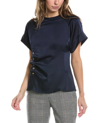 GRACIA GRACIA RUCHED FRONT BUTTON BLOUSE