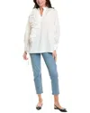 Gracia Ruffle Edge Asymmetrical Shirt In White