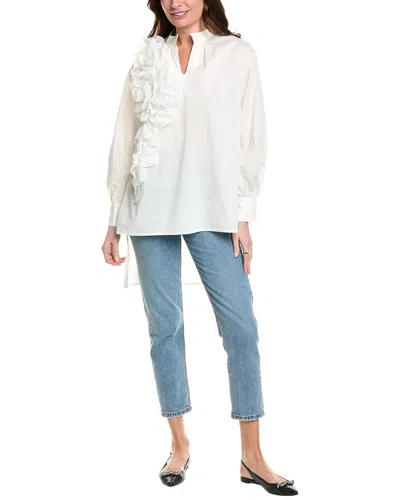 GRACIA RUFFLE EDGE ASYMMETRICAL SHIRT