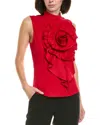 Gracia Ruffle Flower Detail Tank In Red