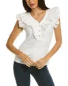 Gracia Ruffle Solid Top In White