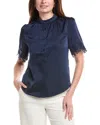 Gracia Satin Blouse In Blue