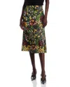 Gracia Satin Fishtail Midi Skirt In Black