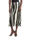 Gracia Satin Midi Skirt In Black