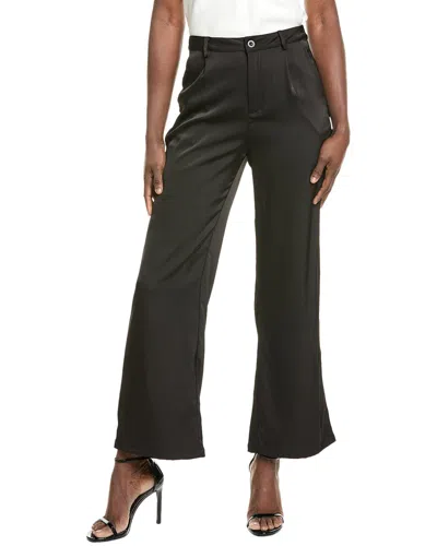 Gracia Satin Wide Leg Dress Pant In Black