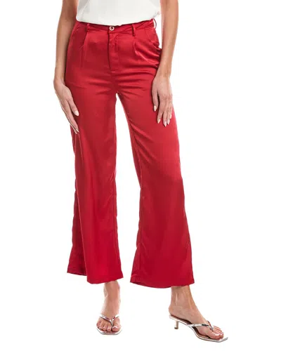 Gracia Satin Wide Leg Dress Pant In Red