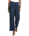 Gracia Satin Wide Leg Pant In Blue