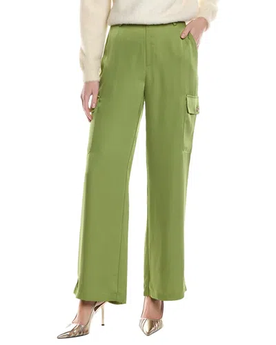 Gracia Satin Wide Leg Pant In Green