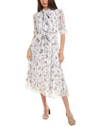 Gracia Scarf Neck Midi Dress In White