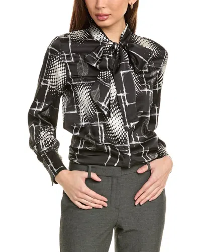 Gracia Scarf Neck Top In Black