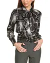 Gracia Scarf Neck Top In Black