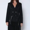 Gracia Sequin Blazer In Black In Black
