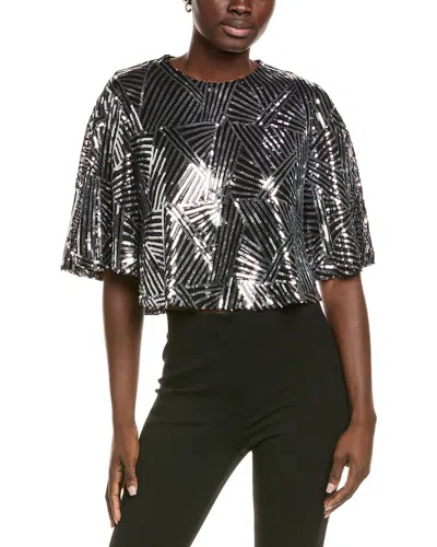 Gracia Sequin Top In Black
