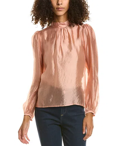 Gracia Sheer Mock Neck Top In Neutral