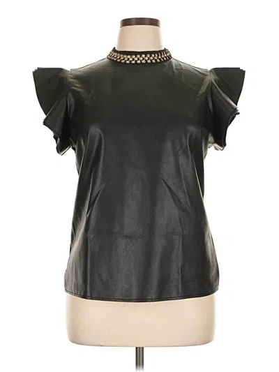 Pre-owned Gracia Short Sleeve Blouse In Black