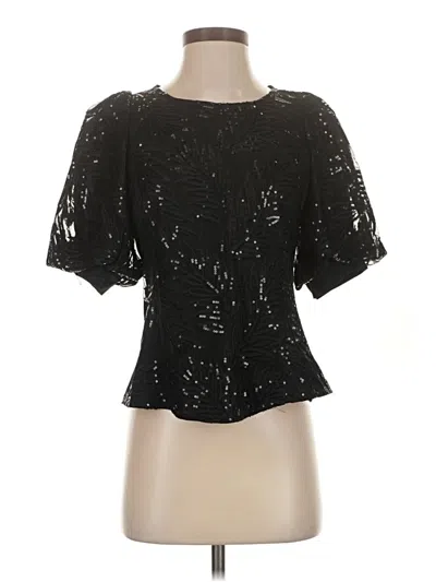 Pre-owned Gracia Short Sleeve Blouse In Black