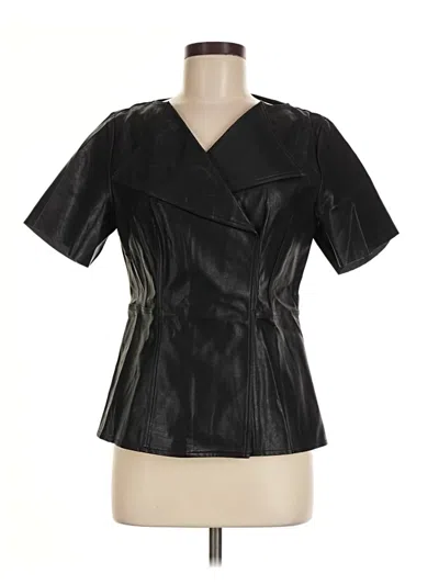 Pre-owned Gracia Short Sleeve Blouse In Black