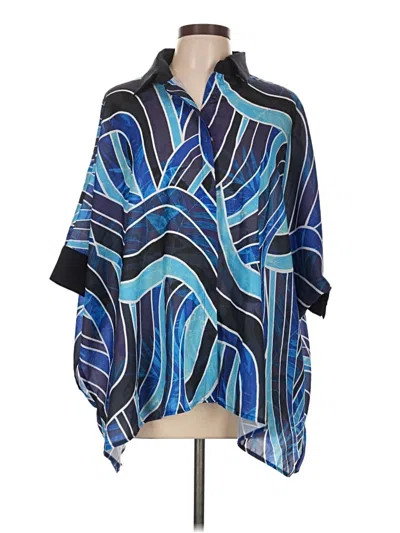 Pre-owned Gracia Short Sleeve Blouse In Blue