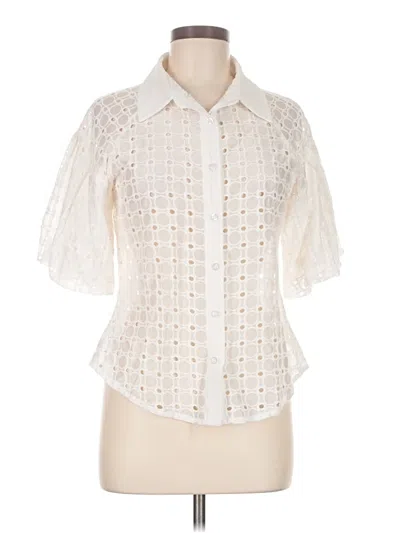 Pre-owned Gracia Short Sleeve Blouse In Ivory