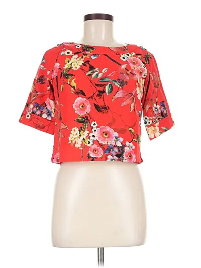 Pre-owned Gracia Short Sleeve Blouse In Red