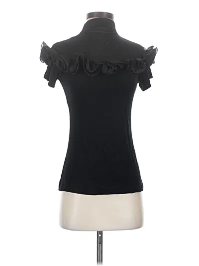 Pre-owned Gracia Short Sleeve Top Black Ruffles Neckline Tops