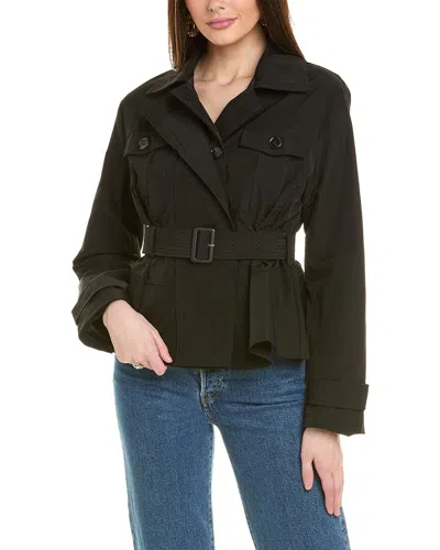 Gracia Short Trench Jacket In Black