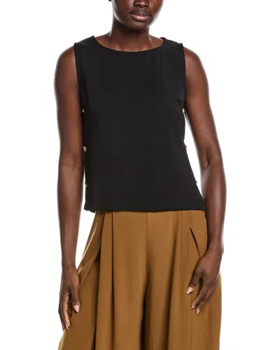 Gracia Side Button Design Top In Black