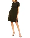 Gracia Side Pattern Shift Dress In Black