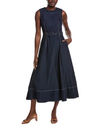Gracia Sleeveless Midi Dress In Blue