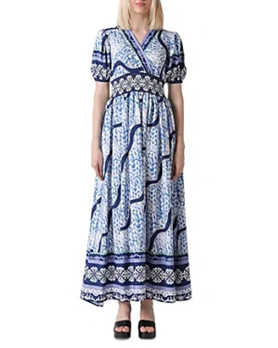 Gracia Smocked Waist Maxi Dress In Blue