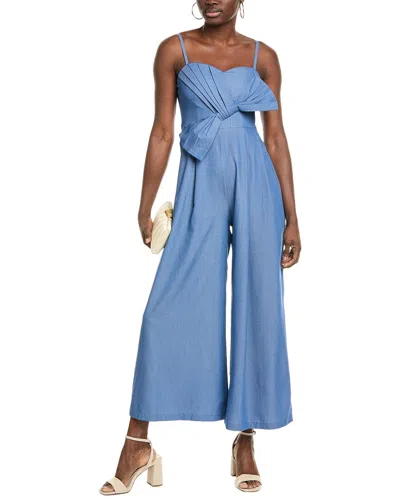Gracia Smoked Back Jumpsuit In Blue