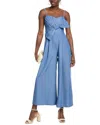 Gracia Smoked Back Jumpsuit In Blue