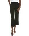 Gracia Solid Flare Leg Elastic Waist Pant In Black