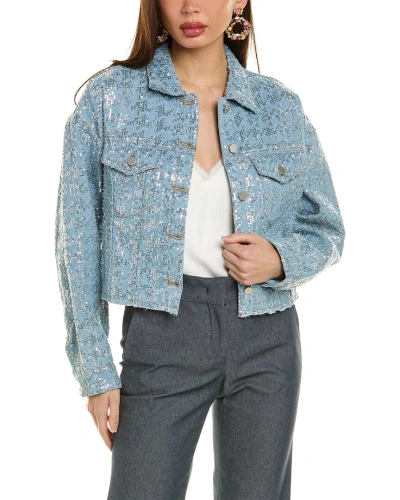 Gracia Spangled Denim Jacket In Blue