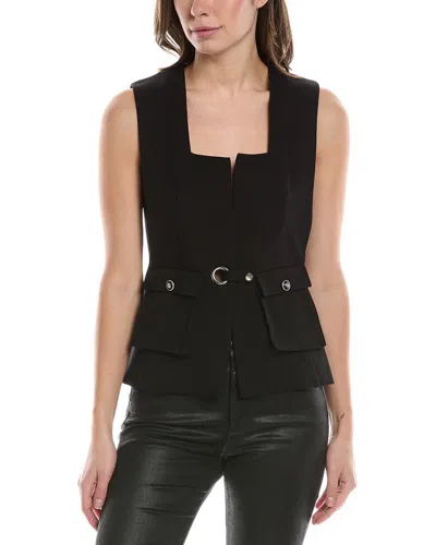 Gracia Square Neck Vest In Black