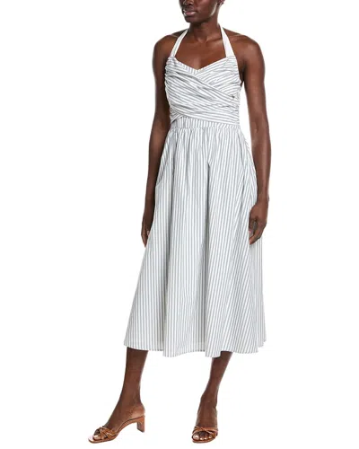 Gracia Stripped Self-tie Dress In White