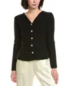 Gracia Textured Collared Peplum Cardigan In Multi