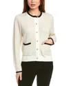 Gracia Textured Wool-blend Cardigan In White