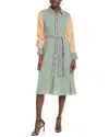 Gracia Tie Waist Shirtdress In Orange