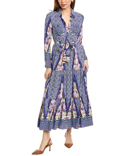 Gracia Tiered Midi Dress In Purple