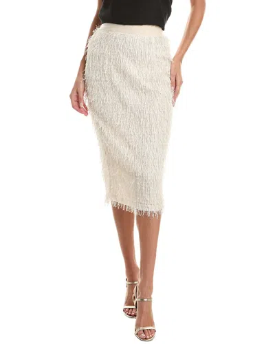 Gracia Tinsel Pencil Skirt In White